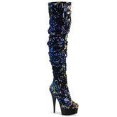6" Heel DELIGHT-3004 Blue Sequins